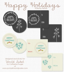 Happy Holiday Label Printables by Catherine Auger | Free printable ...