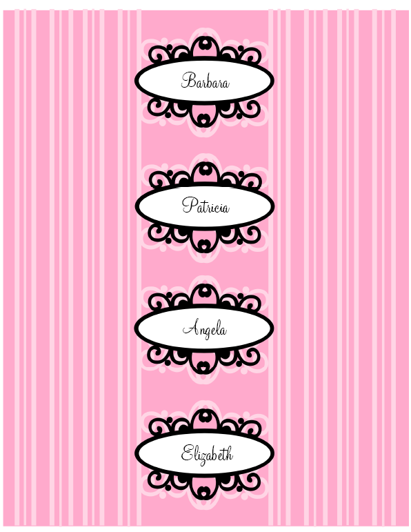 Printable Princess Water Bottle Labels - Pink, Gold