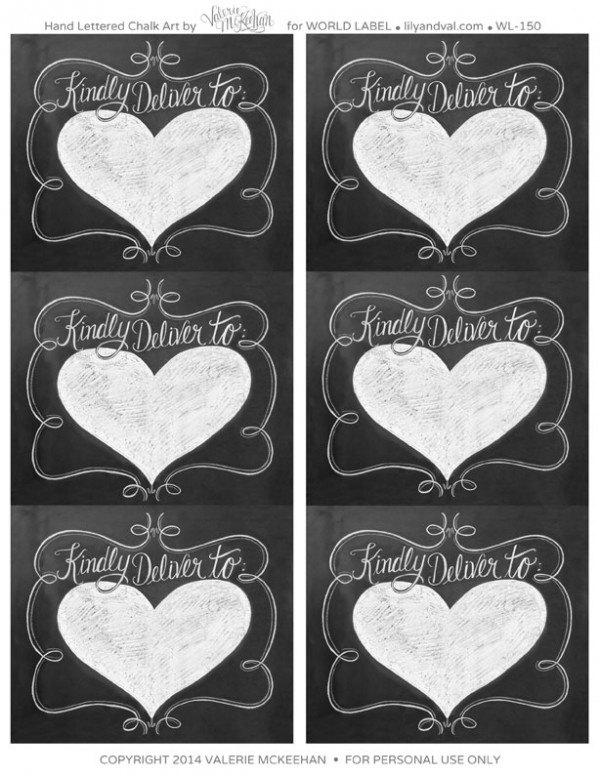 Hand Lettered Chalk Art Valentine s Day Labels Free Printable Labels 