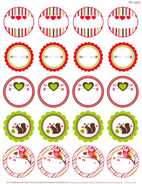 round printable sticker labels Whole Worldlabel Hearted Printable Labels Day  Valentines