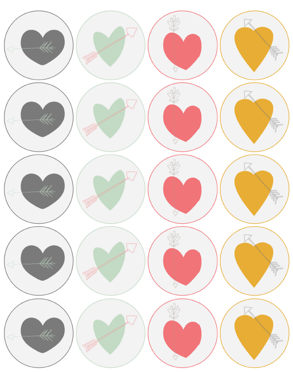 Hearts &amp; Arrows Valentine Labels by Catherine Auger | Free printable