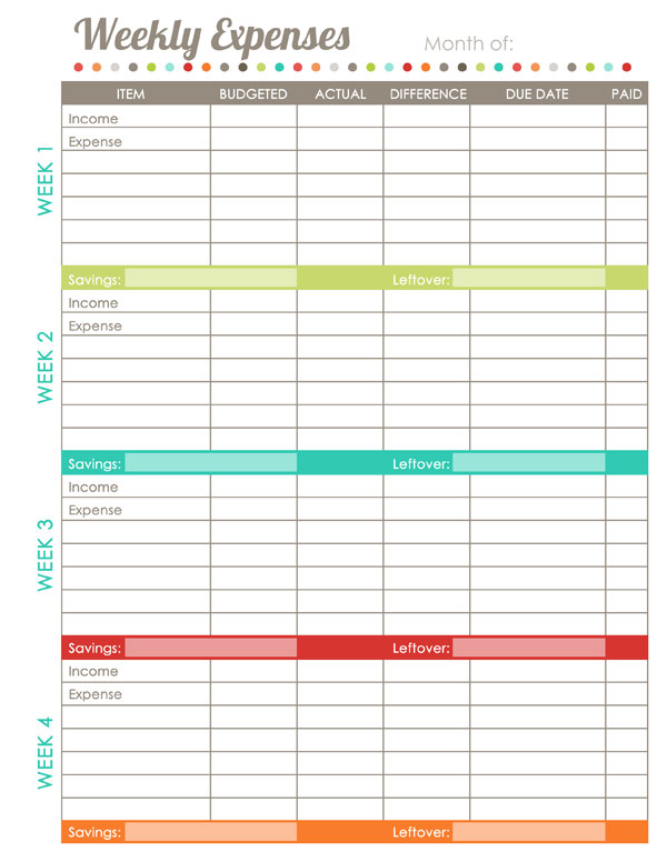 home finance printables the harmonized house project