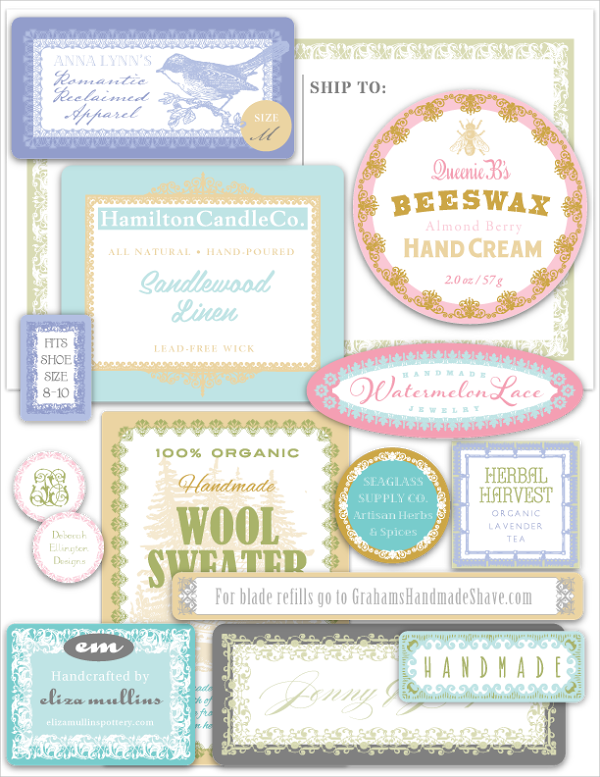 handmade crafter label branding kit set two free printable labels templates label design worldlabel blog