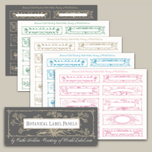 Botanical Label Panel Designs by Cathe Holden | Free printable labels ...