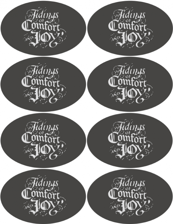 christmas holiday assorted circle and oval labels