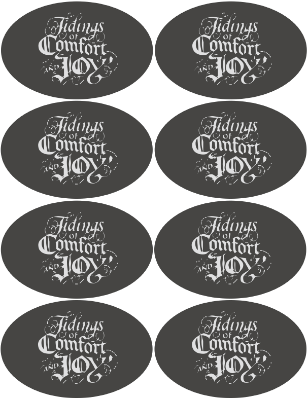 Christmas & Holiday assorted circle and oval labels Free printable