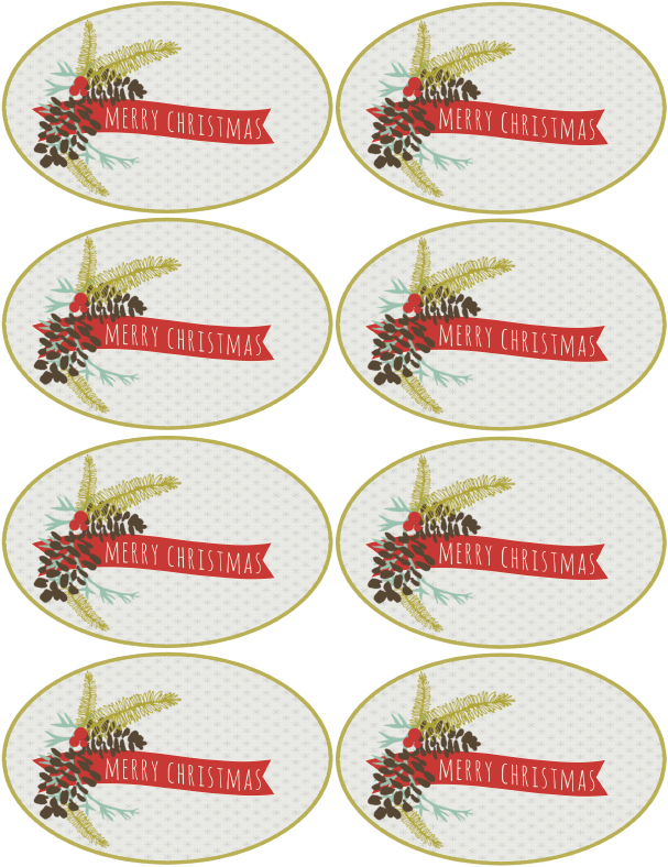 christmas holiday assorted circle and oval labels free printable