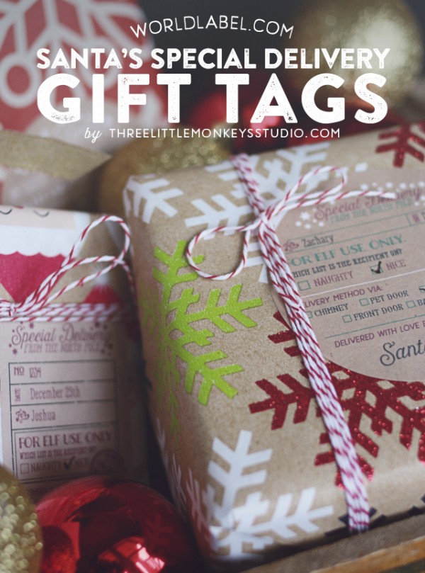 Santa’s Special Delivery Gift Label Tags Free printable labels