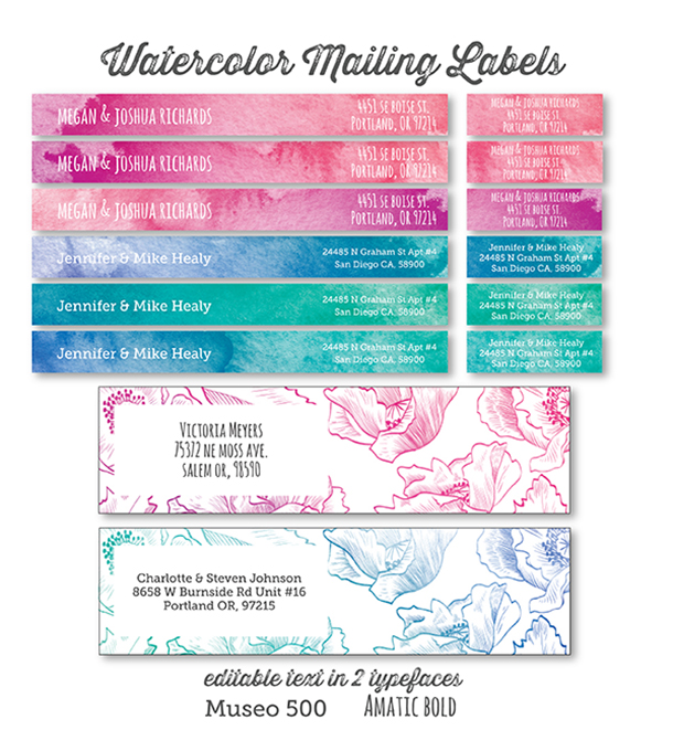 Watercolor Wildflowers Personalized Return Address Labels – Floral Design By Angel Creek Design