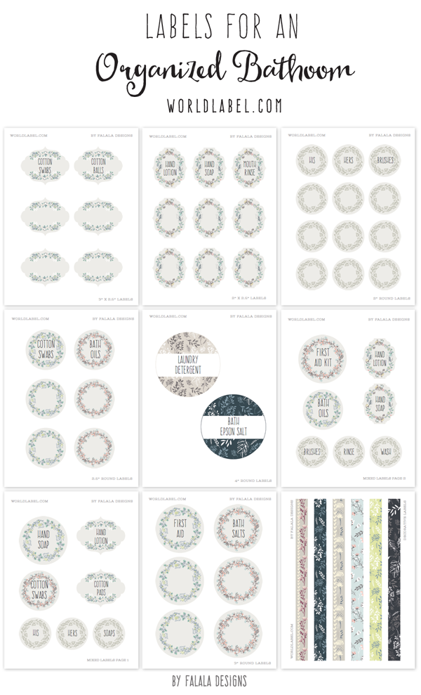 Bath and Body Organizing Labels Free printable labels & templates