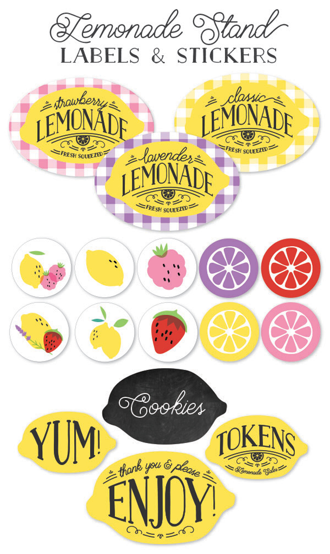 Adorable Lemonade Stand Party Label Set by Lia Griffith | Free ...