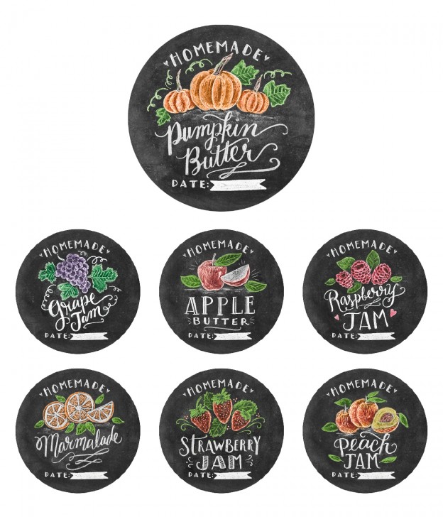 Chalk Art Jam Labels Hand-Drawn by Valerie McKeehan | Free printable ...