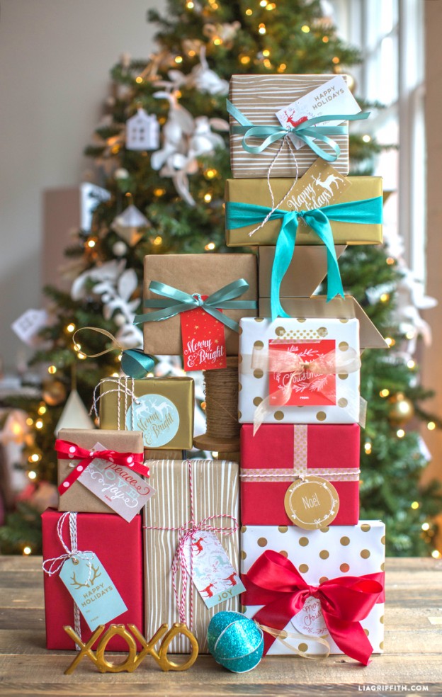 Printable Holiday Gift Labels & Tags By The Lia Griffith Studio | Free printable labels ...