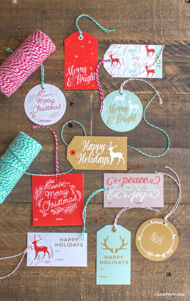 Printable Holiday Gift Labels & Tags By The Lia Griffith Studio | Free printable labels ...
