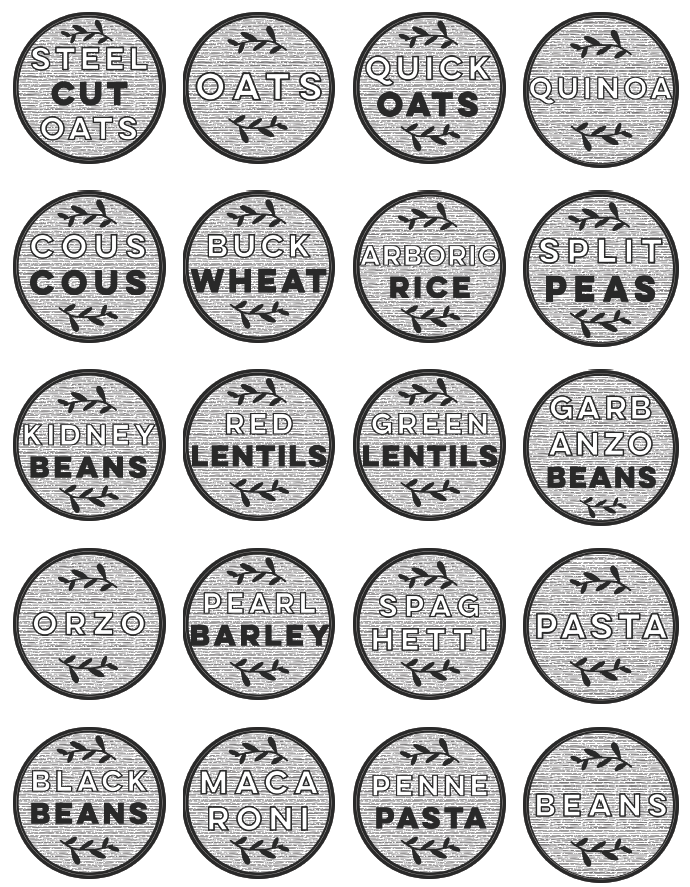 free modern printable pantry labels by lemonthisle