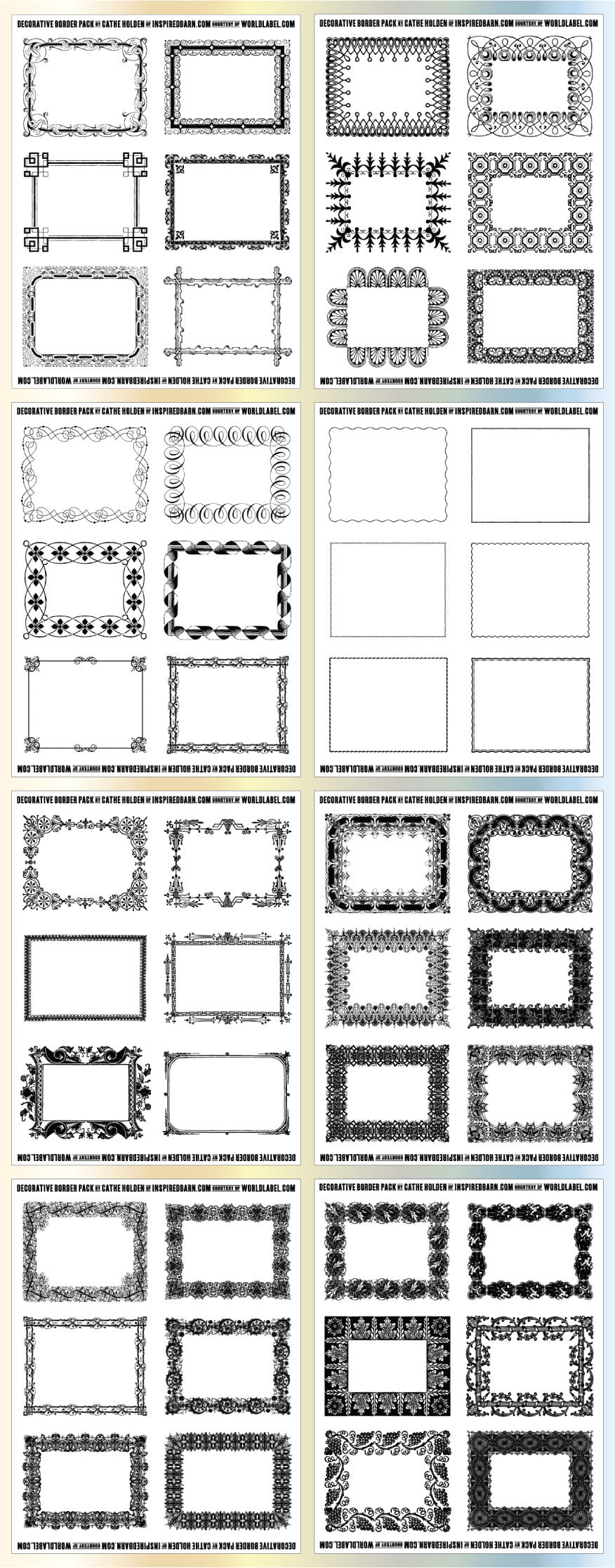 Free Decorative Border Pack Graphics By Cathe Holden  Free Regarding Free Label Border Templates