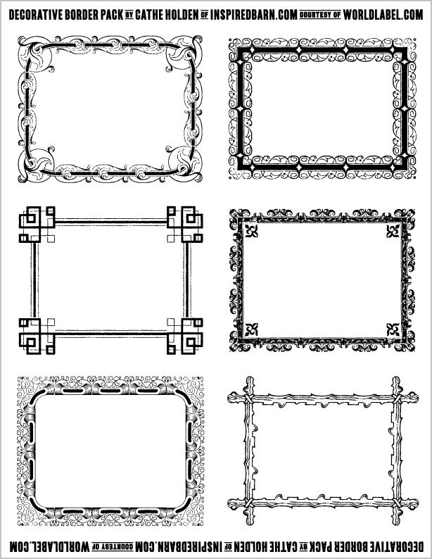 Free Decorative Border Pack Graphics By Cathe Holden Printable Labels Templates Label Design Worldlabel Blog - Types Of Decorative Borders