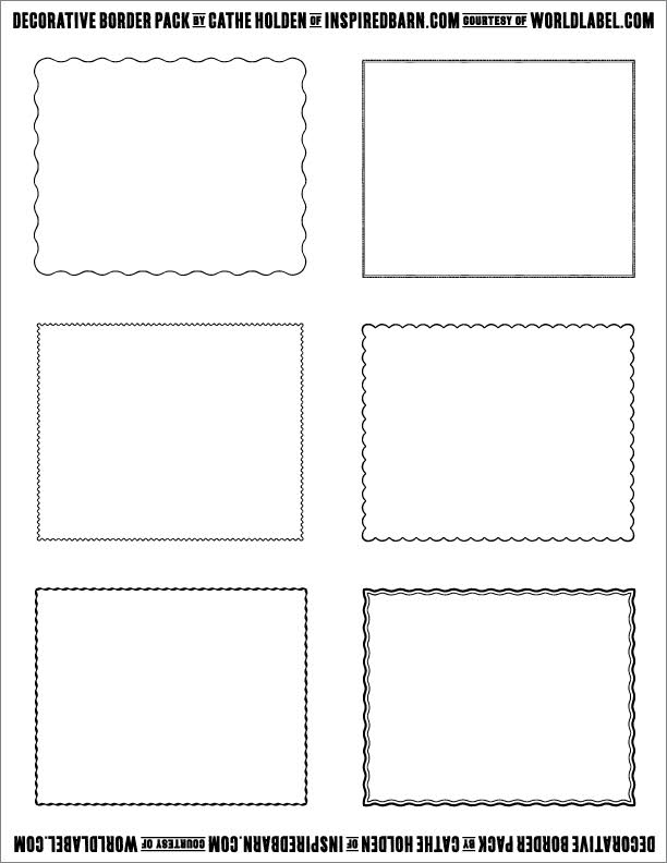Free Decorative Border Pack Graphics By Cathe Holden | Free printable labels & templates, label design @WorldLabel blog!
